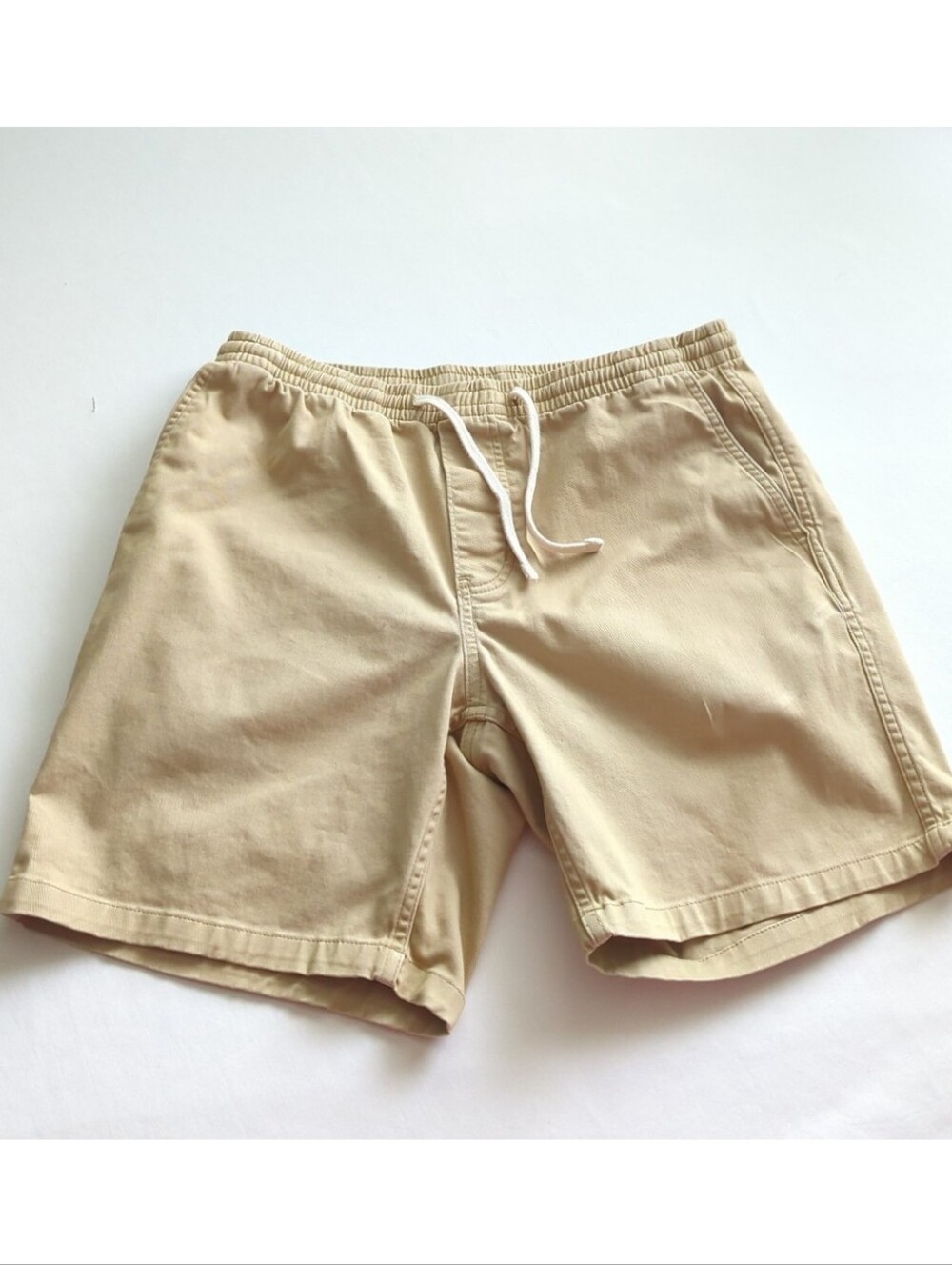 Lands And Khaki Shorts Elastic Waist With Drawstring & Pockets Size S 28-30